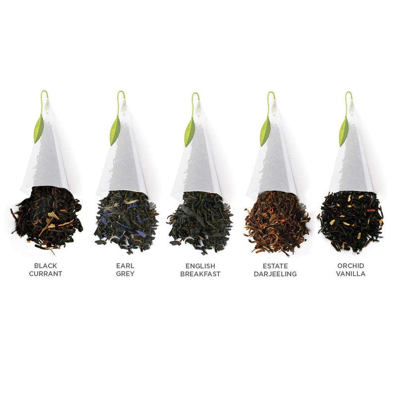 Tea Forte Assorted Black Tea Petite Presentation Box Tea Gift Set Sampler, 10 Count, 2 of Each Variety Individually Wrapped Handcrafted Pyramid Infuser Bags - Image 5